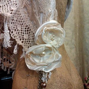 Victorian Shawl with Tulle store Flowers